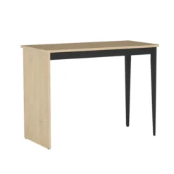 Table bureau Valho - 105 x 78 x 50 cm - plateau stratifié antibactérien - 1 pied panneau et 2 pieds hêtre massif