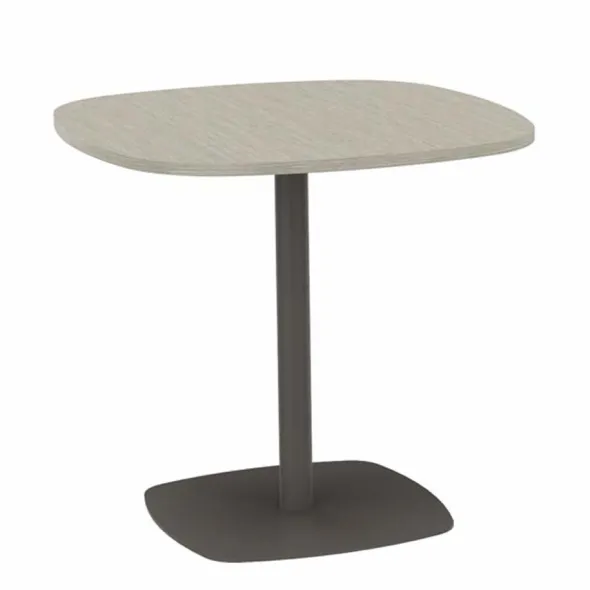 Table carrée angles arrondis Tamaris - 80 x 80 cm - piétement socle carré - stratifié