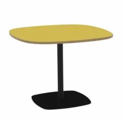Table carrée angles arrondis Tamaris - 100 x 100 cm - piétement socle carré - stratifié