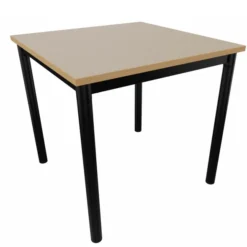 Table carrée Artense - 80 x 80 cm - piétement époxy - plateau stratifié - chant alaisé hêtre verni naturel