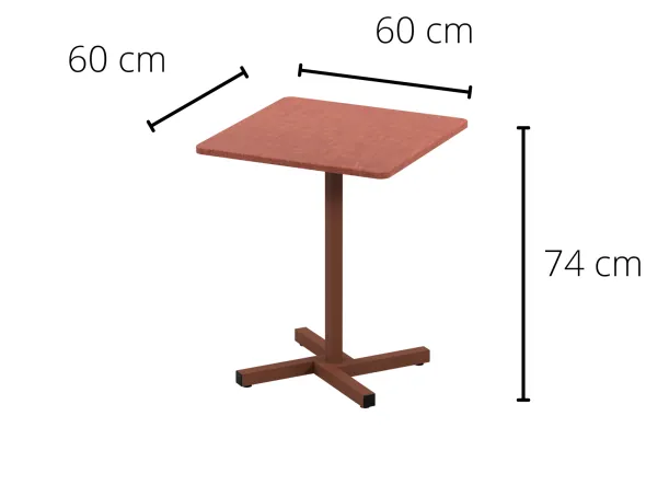 Table carrée Guichard - l. 60 x pr. 60 x ht. 74 cm