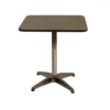 Table carrée Soléa - 70 x 70 cm - piétement central - plateau inox