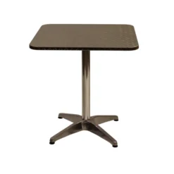 Table carrée Soléa - 70 x 70 cm - piétement central - plateau inox