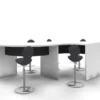 Table courbe Twin S - l. 320 x h. 100 x pr. 80 cm
