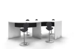 Table courbe Twin S - l. 320 x h. 100 x pr. 80 cm