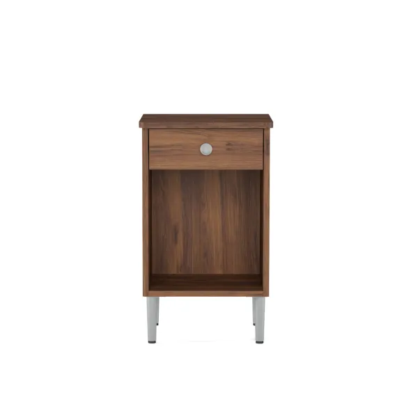 Table de chevet Valho - 43 x 71 x 40 cm - 1 tiroir et 1 niche - pieds hêtre massif