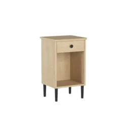 Table de chevet Valho - 43 x 71 x 40 cm - 1 tiroir et 1 niche - pieds hêtre massif