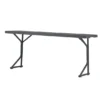 Table de conférence pliante Zang - piétement lateral - plateau résine synthèse - l. 180 x pr. 72 cm - gris foncé