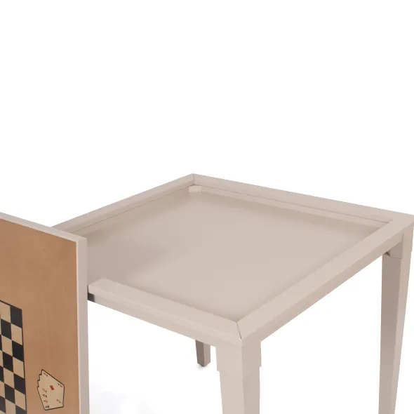 Table de jeu Enghien - 90 x 90 x h. 78 cm - plateau bois - 4 pieds hêtre massif