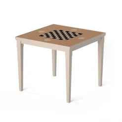 Table de jeu Enghien - 90 x 90 x h. 78 cm - plateau bois - 4 pieds hêtre massif