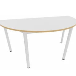 Table demi-lune Artense - l. 160 cm - piétement époxy - plateau stratifié - chant alaisé hêtre verni naturel