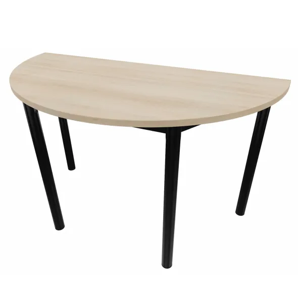 Table demi-lune Compo - Ø 130 cm - piétement époxy - plateau mélaminé