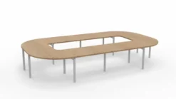 Table de réunion anneau 16 places Alliance - 434 x 250 cm - piétement époxy - plateau mélaminé
