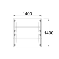 Table de réunion carrée placage bois 6/8 places FrameOne II Manager - l. 140 x pr. 140 cm - piétement arche