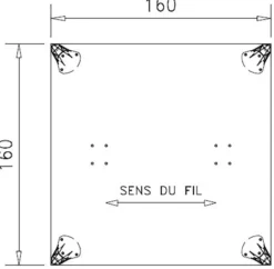 Table de réunion carrée placage bois 8 places Epure Manager - l. 160 x pr. 160 - 4 pieds