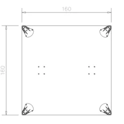 Table de réunion carrée placage bois 8 places Epure Manager - l. 160 x pr. 160 cm - 4 pieds aluminium poli