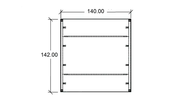 Table de réunion carrée 6/8 places Arial - l. 140 x pr. 140 cm - piétement arche