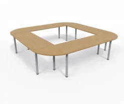 Table de réunion carrée 12 places Corial - l. 312 x pr. 312 cm - 12 pieds