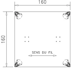 Table de réunion carrée 8 places Epure - l. 160 x pr. 160 cm - 4 pieds