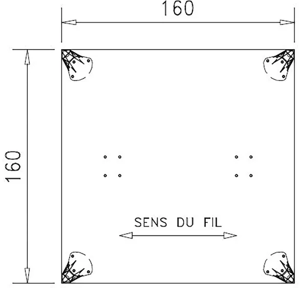 Table de réunion carrée 8 places Epure - l. 160 x pr. 160 cm - 4 pieds