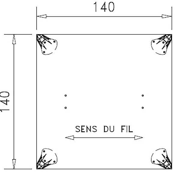 Table de réunion carrée 6/8 places Epure - l. 140 x pr. 140 cm - 4 pieds