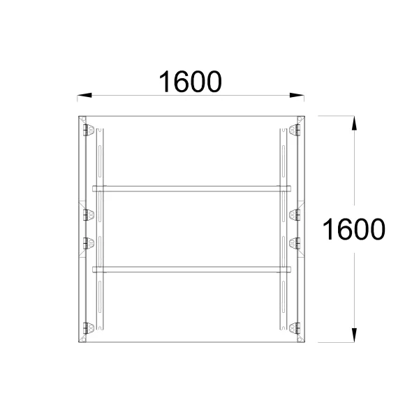 Table de réunion carrée 8 places FrameOne II - l. 160 x pr. 160 cm - piétement arche