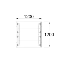 Table de réunion carrée 4/6 places FrameOne II - l. 120 x pr. 120 cm - piétement arche