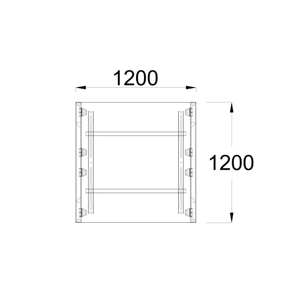 Table de réunion carrée 4/6 places FrameOne II - l. 120 x pr. 120 cm - piétement arche