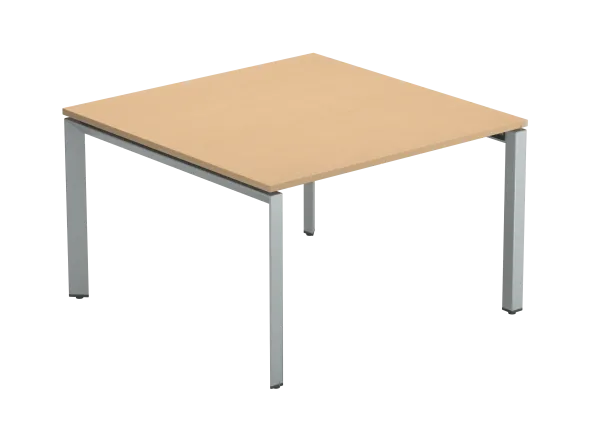Table de réunion carrée 4/6 places FrameOne II - l. 120 x pr. 120 cm - piétement arche