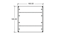 Table de réunion carrée 8 places - l. 160 x pr. 160 cm - piétement arche