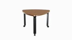 Table de réunion diamant placage bois 3 places Epure Manager - l. 109 x pr. 106,5 cm - 3 pieds mobiles