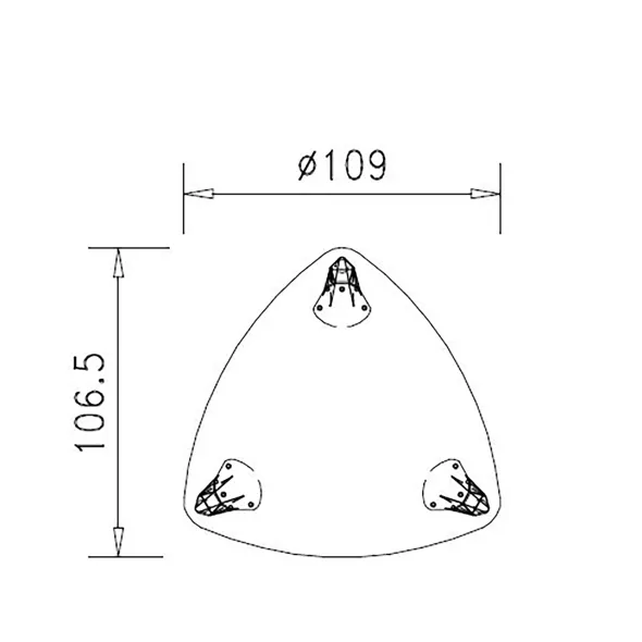 Table de réunion diamant 3 places Epure - l. 109 x pr. 106,5 cm - 3 pieds