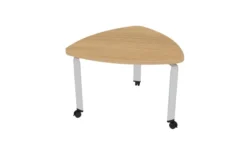 Table de réunion diamant 3 places Epure - l. 109 x pr. 106,5 cm - 3 pieds mobiles réglables en hauteur