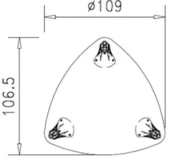 Table de réunion diamant 3 places Epure - l. 109 x pr. 106,5 cm - 3 pieds mobiles réglables en hauteur