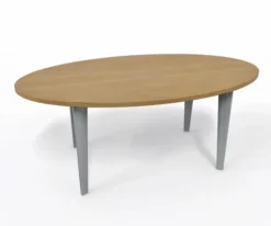 Table de réunion elliptique 6 places Evidence - 4 pieds - l. 180 x pr. 100 cm