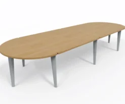 Table de réunion oblongue 12 places Evidence - 8 pieds - l. 408 x pr. 136 cm