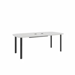 Table de réunion ovale 8 places Arial - l. 200 x pr. 100 cm - 2 obturateurs - 4 pieds