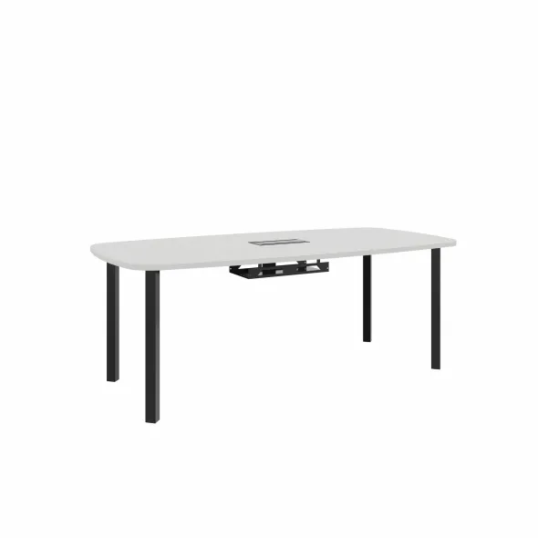 Table de réunion ovale 8 places Arial - l. 200 x pr. 100 cm - 1 trappe - 4 pieds