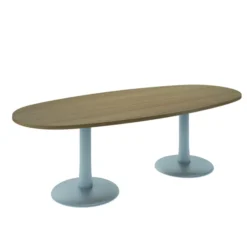 Table de réunion ovale 6/8 places Léandre Manager - 2 piétements centraux - plateau mélaminé