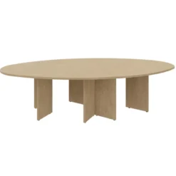 Table de réunion ovale 10 places Majesty - l. 280 x pr. 140 cm - pieds croix