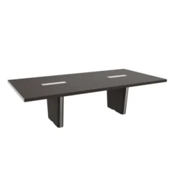 Table de réunion placage bois rectangulaire 8/10 places Quadri Prestige - l. 281 x pr. 140 cm - avec top access