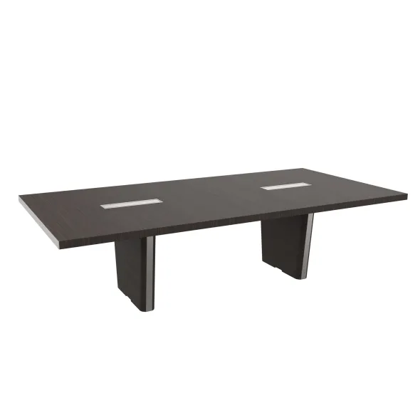 Table de réunion placage bois rectangulaire 8/10 places Quadri Prestige - l. 281 x pr. 140 cm - avec top access