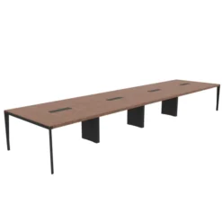 Table de réunion 16/18 places X-Time Wood - l. 561 x pr. 141 cm - piétement métal - plateau placage bois