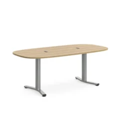 Table de réunion rectangulaire 6 places Possilio - pieds T - l. 200 x h. 65-125 x pr. 100 cm -