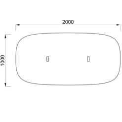 Table de réunion rectangulaire 6 places Possilio - pieds T - l. 200 x h. 65-125 x pr. 100 cm -