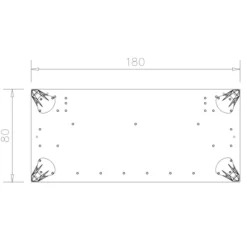 Table de réunion rectangulaire placage bois 6 places Epure Manager - l. 180 x pr. 80 cm - 4 pieds aluminium poli