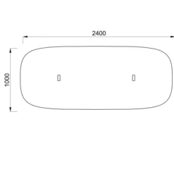 Table de réunion rectangulaire 6/8 places Possilio - pieds T - l. 240 x h. 65-125 x pr. 100 cm -