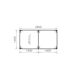 Table de réunion rectangulaire 12 places Alliance - 280 x 140 cm - piétement époxy - plateau mélaminé