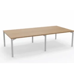 Table de réunion rectangulaire 12 places Alliance - 280 x 140 cm - piétement époxy - plateau mélaminé