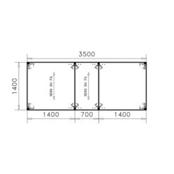 Table de réunion rectangulaire 14 places Alliance - 350 x 140 cm - piétement époxy - plateau mélaminé